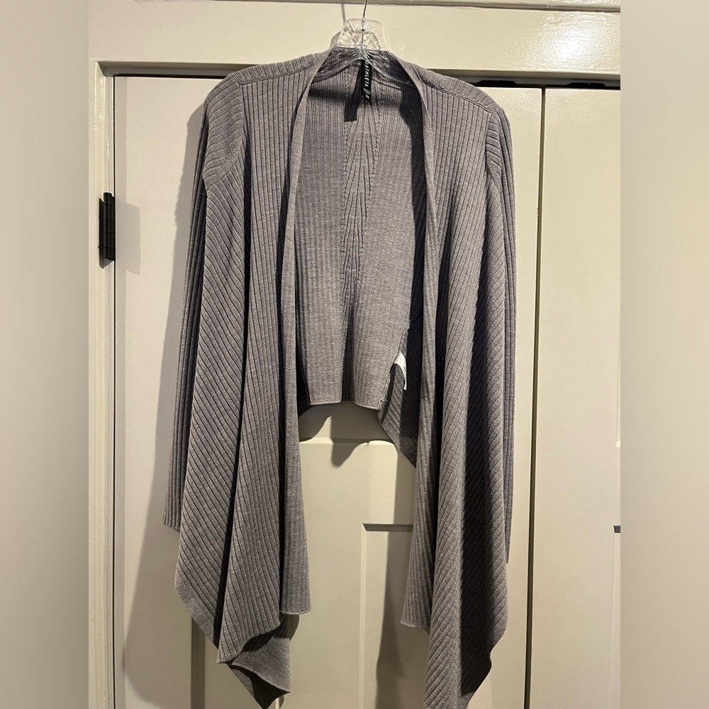 Athleta Gray Women's Merino Wool Open Front Sweater